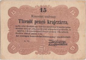 1848. 5Ft "Kossuth bankó" vörösesbarna + 1849. 15Kr "Kossuth bankó" T:III-,III