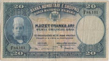 Albánia 1926. 20FA T:III Albania 1926. 20 Franka Ari C:F