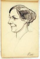 Jelzés nélkül: Vázlatfüzet, 17 db portréval. Ceruza, papír, 17x12 cm