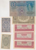 1913. 20K piros "Deutschösterreich" felülbélyegzéssel + 1917. 2K (3x) egyik zöld "Deu...