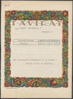 cca 1930-1940 Színes motívumokkal díszített távirat, 3 db