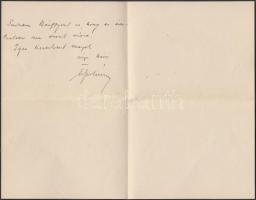 1906 ifj. Tisza Kálmán gróf (1867-1947) saját kézzel írt levele Szél Kálmán nagyszalontai esperesnek...
