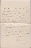 1882 Széll Piroska (1865-1886), Arany János menyének levele apjának, Szél Kálmán nagyszalontai esper...
