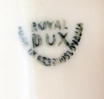 Royal Dux tacskó, kézzel festett, jelzett, hibátlan, m:8,5 cm, h:16,5 cm/ Royal Dux porcelain  dachs...