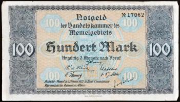 Német Birodalom / Memel / francia adminisztráció 1922. 50M + 75M + 100M T:II,III hajtatlanok, de töb...