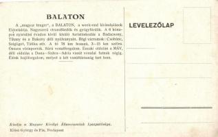 Balaton, 'Nyaraljunk a Balaton partján' Kiadja a Magyar Királyi Államvasutak Igazgatósága,...
