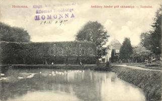 Homonna, Andrássy Sándor gróf várkastélya, tó / castle, lake