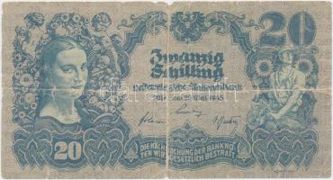 Ausztria 1945. 20Sch T:III-  Ausztria 1945. 20 Schilling C:VG