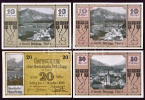 Ausztria / Tirol / Brixlegg 1920. 10h-50h (8xklf) városi szükségpénz T:I,I-
Austria / Tirol / Brixle...