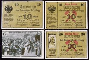 Ausztria / Tirol / Brixlegg 1920. 10h-50h (8xklf) városi szükségpénz T:I,I-
Austria / Tirol / Brixle...