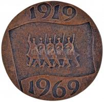 1969. 1919-1969 / A Magyar Tanácsköztársaság Emlékére Br emlékérem (79mm) T:2,2-