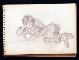 Jelzés nélkül: Vázlatok. Ceruza, papír, 23x16 cm