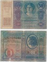 17db-os vegyes korona bankjegy tétel, benne 2db sorszámkövető 1920. 10K T:vegyes