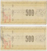 Lengyelország DN "Lengyel Nemzeti Bank" 500Zl (4x) felülbélyegzett utazási csekkek, három ...