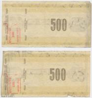 Lengyelország DN "Lengyel Nemzeti Bank" 500Zl (4x) felülbélyegzett utazási csekkek, három ...