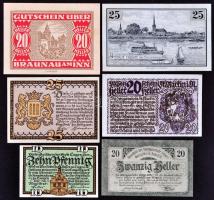 Ausztria 1919-1922. 10db városi szükségpénz T:I,I-
Austria 1919-1922. 10pcs of mixed necessity notes...