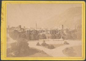 cca 1880 Trento látképe keményhátú fotó / cca 1880 Picture of Trento 11x17 cm