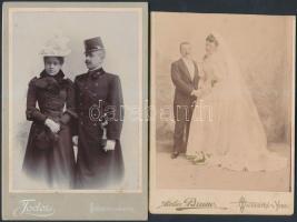 cca 1900, 10db Nagy méretű, kemény hátú családi fotó különböző fényképeszektől: Elbl, Pollák, Mátrai...