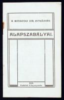 1909 A Budafoki Izraelit Hitközség alapszabályai, Budafoki Könyvnyomda, 15p