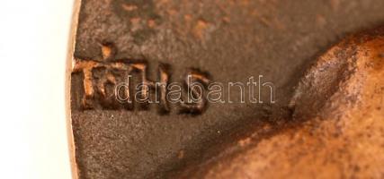 Tóth Sándor (1933-): Boldog, aki a nyomorultakra gondol;. Bronz plakett, jelzett, d:8,5 cm