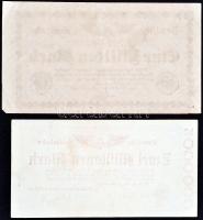 Németország / Weimari Köztársaság / Birodalom Vasút Berlin 1923. 1.000.000M + 2.000.000M + 5.000.000...