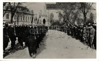 1938 Losonc, bevonulás / entry of the Hungarian troops 'vissza' So. Stpl (fa)