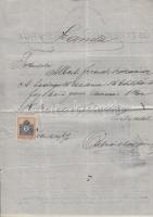 1909 Vác, Ösztreicher Jónás Szabadalmazott Tőzegszóró Clozetjének leírása, hátoldalán számlával, 2f ...