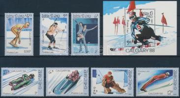 Téli olimpia, 1988 sor + blokk, Winter olympics, 1988 set + block