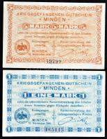 Német Birodalom / Minden hadifogolytábor 1917. 10pf-5M (5xklf) T:I-II  German Empire / Minden POW camp 1917. 10 Pfennig - 5 Mark (5xdiff) C:UNC-XF