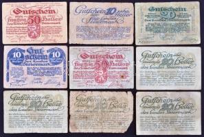 Ausztria 1919-1920. 20db vegyes városi szükségpénz T:vegyes
Austria 1919-1920. 20pcs of mixed necess...