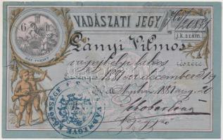 1881 Nyitra, Vadászati jegy / 1881 Hunter card