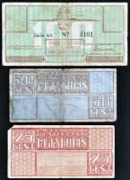 Hollandia / Westerbork átmeneti tábor 1944. 25c + 50c + 100c T:III
Netherlands / Westerbork transit ...