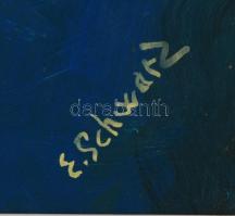 Schwarz jelzéssel: Álarcosfejű törpepapagáj pár, olaj, fa, keretben, 57×45 cm