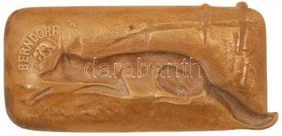 Róka motívumos Berndorf réz tálka, jelzett, 18×8,5 cm