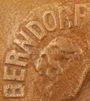 Róka motívumos Berndorf réz tálka, jelzett, 18×8,5 cm