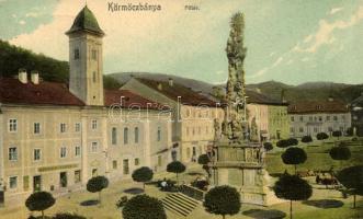 Körmöcbánya, Főtér, Ritter Lipót üzlete / Main square, shop, monument