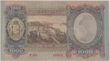 1943. 1000P nyomdai papírránccal T:II-,III
Adamo P21
