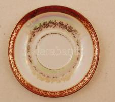 Martinroda német porcelán csésze + alj, matricás, jelzett, kopásnyomokkal, d: 6 ill. 12 cm