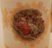 Martinroda német porcelán csésze + alj, matricás, jelzett, kopásnyomokkal, d: 6 ill. 12 cm