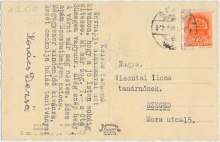 Sümeg, Gimnázium és Ramassetter Vince szobra, Horváth kiadása (Rb)