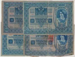 20db-os vegyes korona bankjegy tétel, benne több felülbélyegzett T:vegyes