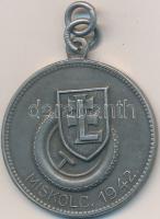 1942. "Miskolc 1942" fém gyorslevente emlékérem füllel (36mm) T:2