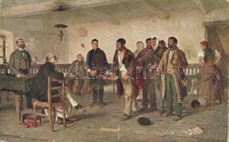 10 db RÉGI motívum lap, művészlapok, pinx. Bihari, Feszty, Gergely / 10 old motive cards, artist