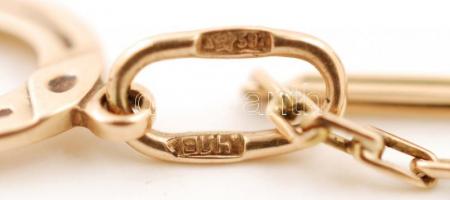 14 K arany, jelzett nyaklánc patkó medállal / 14 C gold necklace with medal 6,34 g