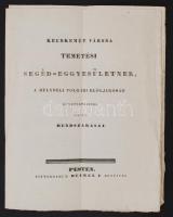 1836 Kecskemét, Kecskemét Város Temetési Segéd-Egyesületnek, a helybeli polgári elöljáróság egyetértésével kiadott rendszabályai, 7p