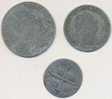 Vegyes: Franciaország 17??. 5S Ag "XIV. Lajos" (1,45g) + Német Államok/Bajorország 1766A 20kr Ag "III. Miksa" (6,22g) + Pfalz-Sulzbach 1769AS 10kr Ag "Karl Theodor" (3,61g) T:3,3- Mixed: France 17??. 5 Sols Ag "Louis XIV" (1,45g) + German States/Bavaria 1766A 20 Kreuzer Ag "Maximilian III" (6,22g) + Pfalz-Sulzbach 1769AS 10 Kreuzer Ag "Karl Theodor" (3,61g) C:F,VG Krause KM#582.2,422