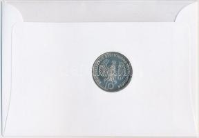 NSZK 1972F 10M Ag "Olimpia-München/Olimpiai Láng" érmés borítékon, elsőnapi bélyegzős bély...