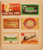 cca 1960-1970 Nagy italcímke gyűjtemény tematikusan mappába rendezve, a hátsó borító hiányzik, egyéb...