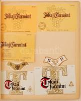 cca 1960-1970 Nagy italcímke gyűjtemény tematikusan mappába rendezve, a hátsó borító hiányzik, egyéb...