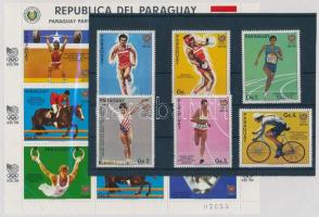 Nyári olimpia, 1988 sorból 6 érték + kisív, Summer Olympics 1988 6 stamps from set + minisheet
